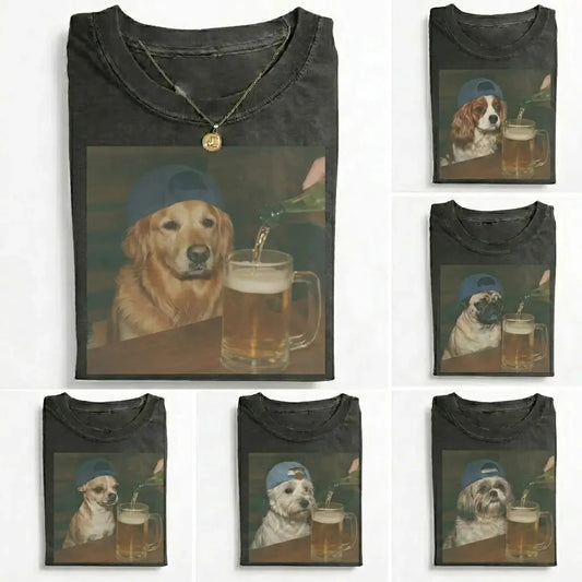50+ Dog Breeds Available Beer Vintage 90s Funny Edgy Dog Meme T-Shirt / Sweatshirt / Hoodie