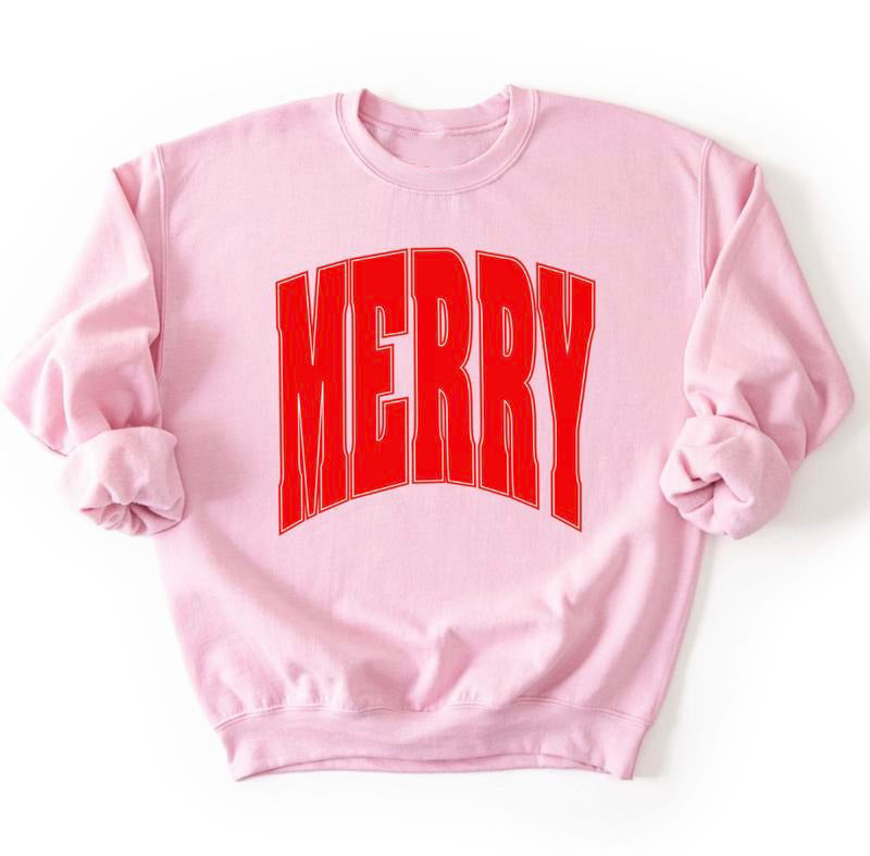 Merry Print Christmas T-Shirt / Sweatshirt / Hoodie