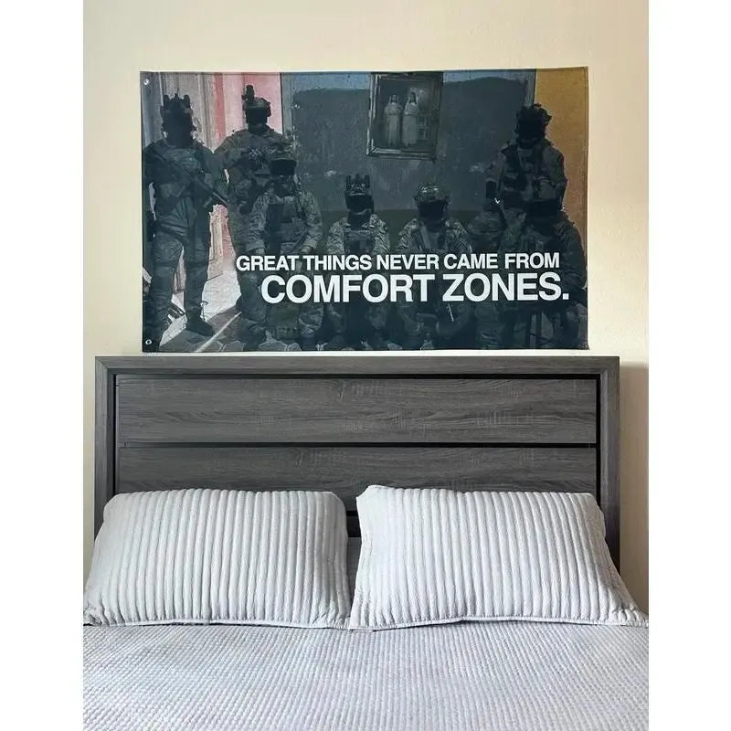 "No Comfort Zones" Motivational Durable Flag