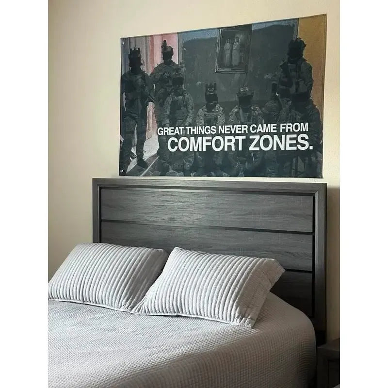 "No Comfort Zones" Motivational Durable Flag