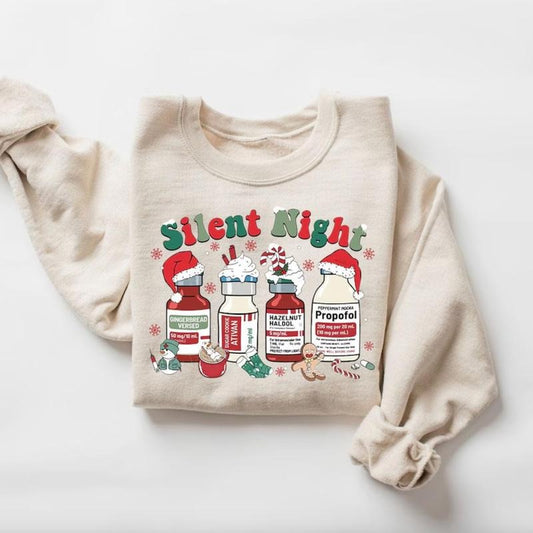 Silent Night Christmas Nurse Medical T-Shirt / Sweatshirt / Hoodie