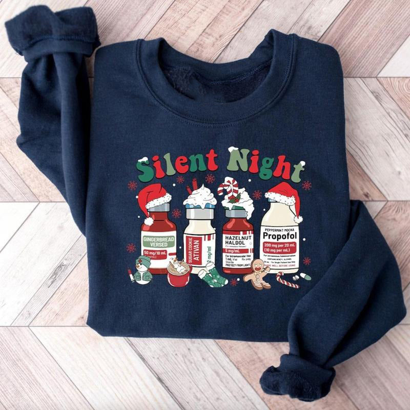 Silent Night Christmas Nurse Medical T-Shirt / Sweatshirt / Hoodie