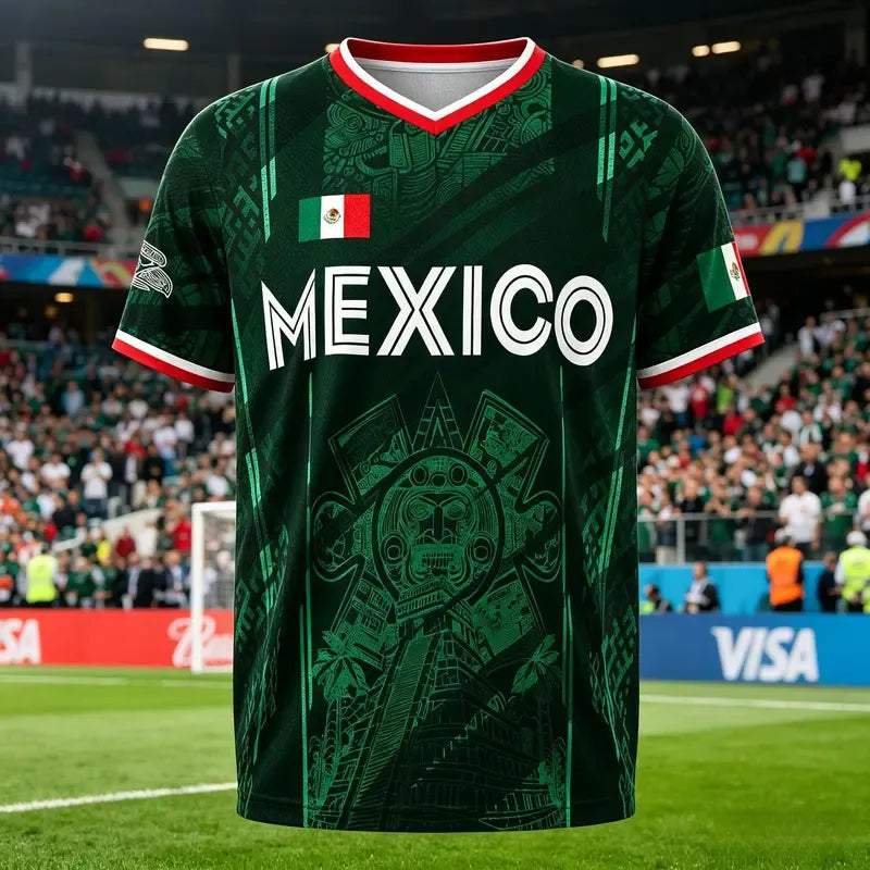 Chichén Itzá Pyramid Graphic Retro Soccer Jersey
