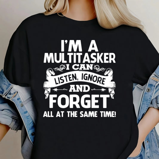 Black Men’s Tee with Bold White Retro 'I'M A MULTITASKER' T-Shirt / Sweatshirt / Hoodie