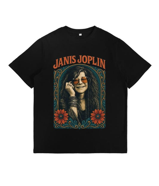 Janis Joplin Portrait With Vintage T-Shirt / Sweatshirt / Hoodie