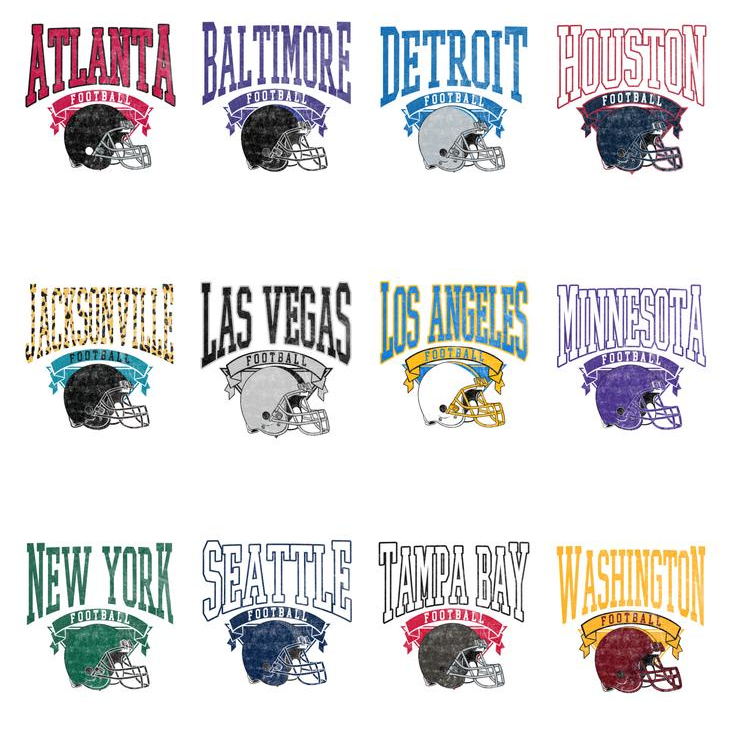 Vintage Football Hometown Pullover City Football Retro T-Shirt / Sweatshirt / Hoodie
