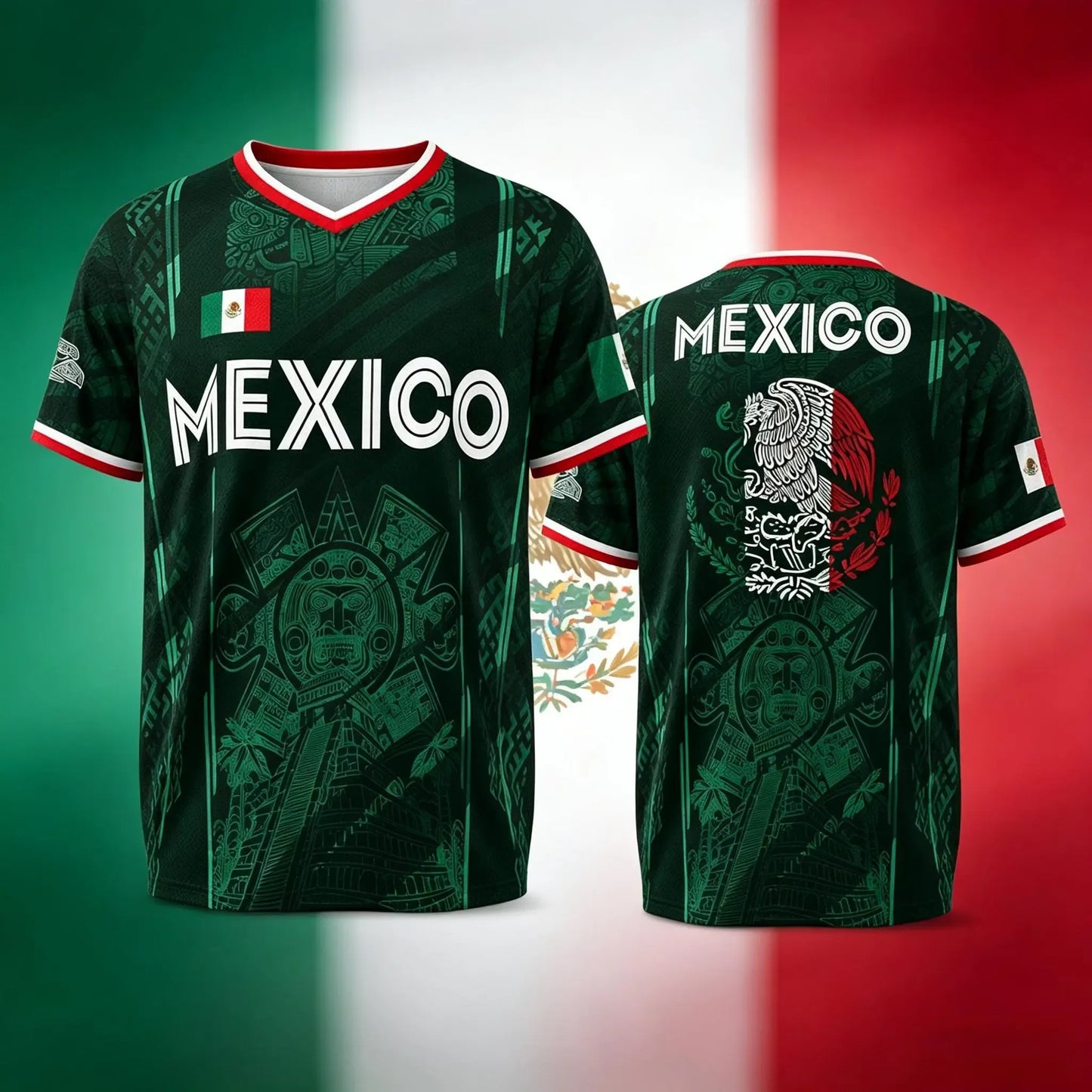 Chichén Itzá Pyramid Graphic Retro Soccer Jersey