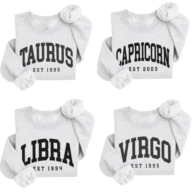 Custom Zodiac With Est Year Personalized Zodiac Energy Gift For Birthday T-Shirt / Sweatshirt / Hoodie