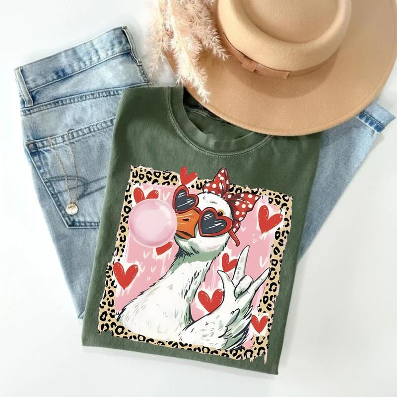 Leopard Valentine's Day Goose T-Shirt / Sweatshirt / Hoodie