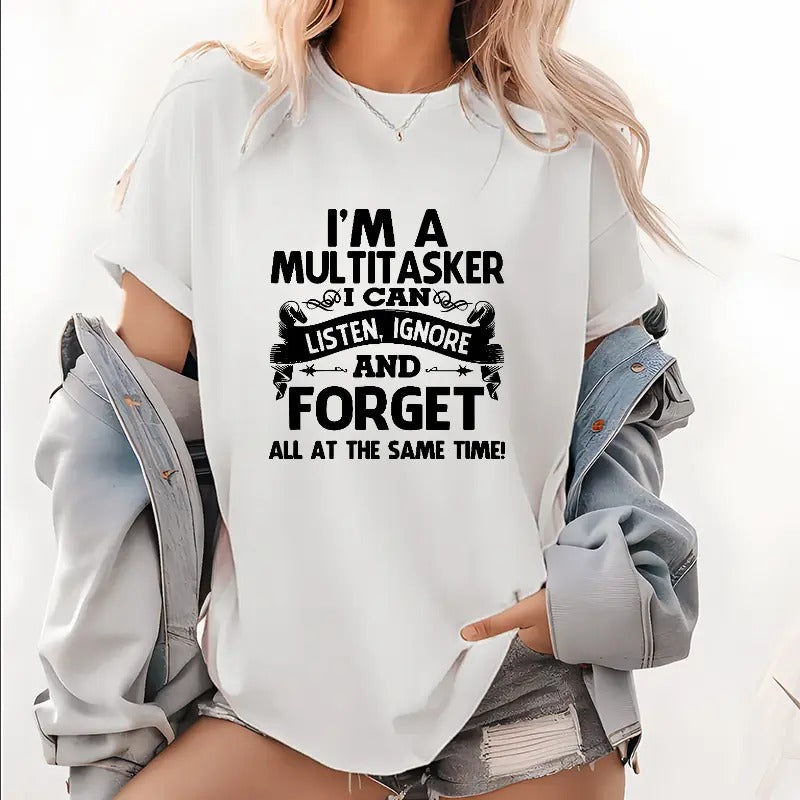 Black Men’s Tee with Bold White Retro 'I'M A MULTITASKER' T-Shirt / Sweatshirt / Hoodie