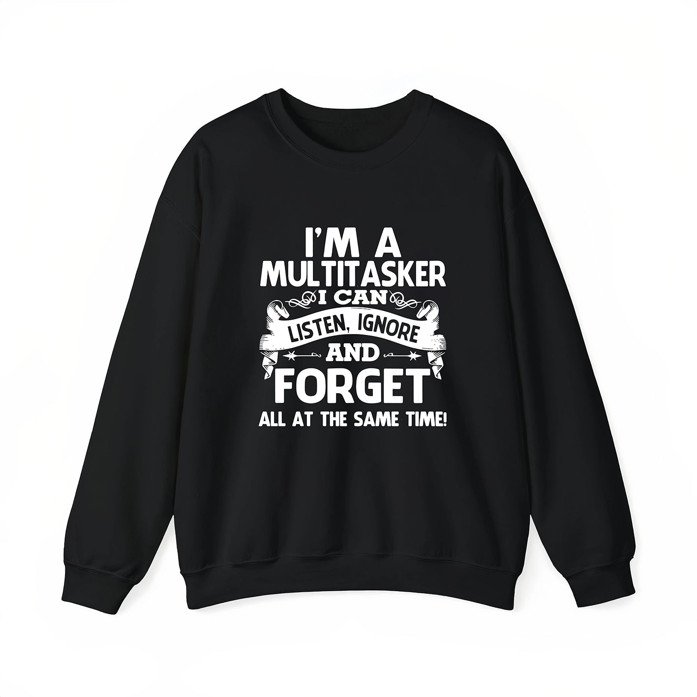 Black Men’s Tee with Bold White Retro 'I'M A MULTITASKER' T-Shirt / Sweatshirt / Hoodie
