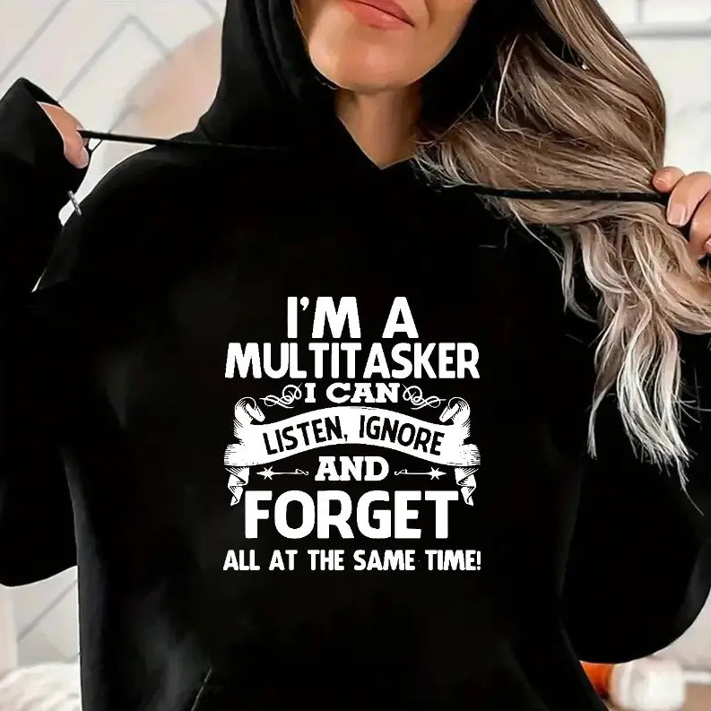 Black Men’s Tee with Bold White Retro 'I'M A MULTITASKER' T-Shirt / Sweatshirt / Hoodie