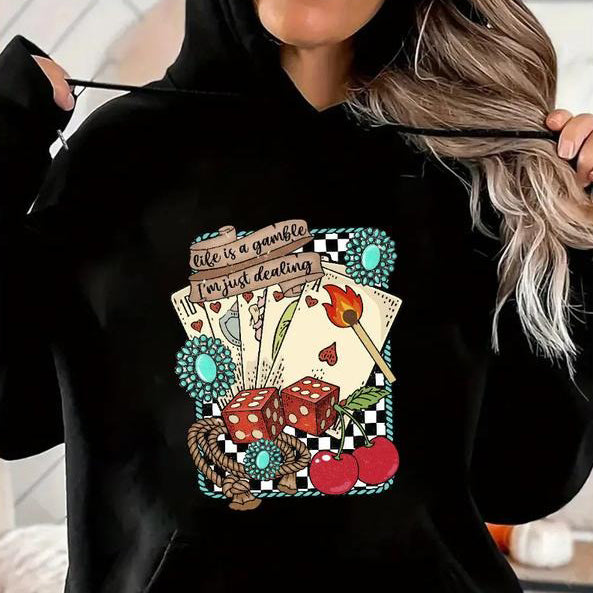 Life is a Gamble Retro Turquoise Western T-Shirt / Sweatshirt / Hoodie