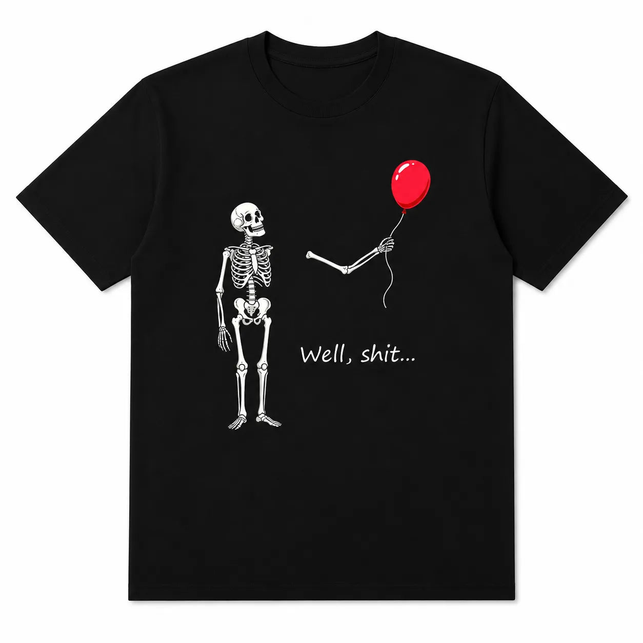 Funny Skeleton Balloon Dark Humor Graphic Halloween Style T-Shirt / Sweatshirt / Hoodie