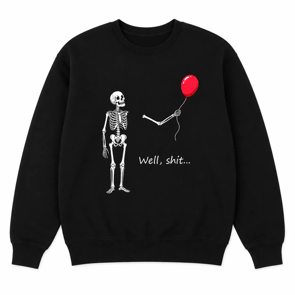 Funny Skeleton Balloon Dark Humor Graphic Halloween Style T-Shirt / Sweatshirt / Hoodie