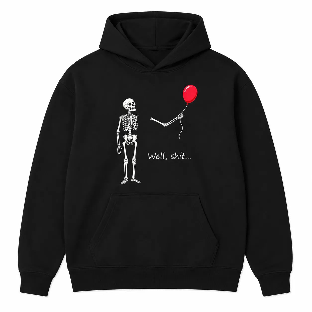 Funny Skeleton Balloon Dark Humor Graphic Halloween Style T-Shirt / Sweatshirt / Hoodie