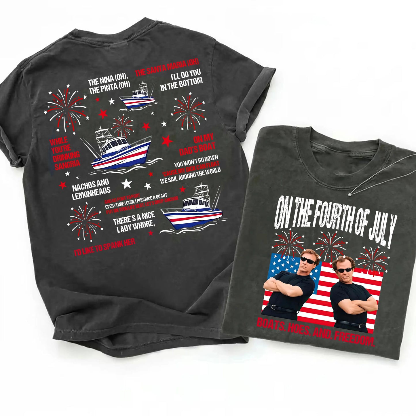 Step Brothers Brand On The Fourth Of July Boats Hoes And Freedom T-Shirt / Sweatshirt / Hoodie