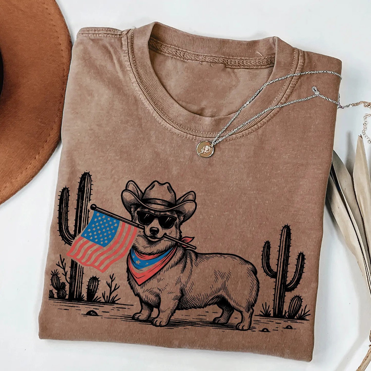Patriotic Dog Shirt 50+ Dog Breeds Western Cowboy Dog T-Shirt / Sweatshirt / Hoodie