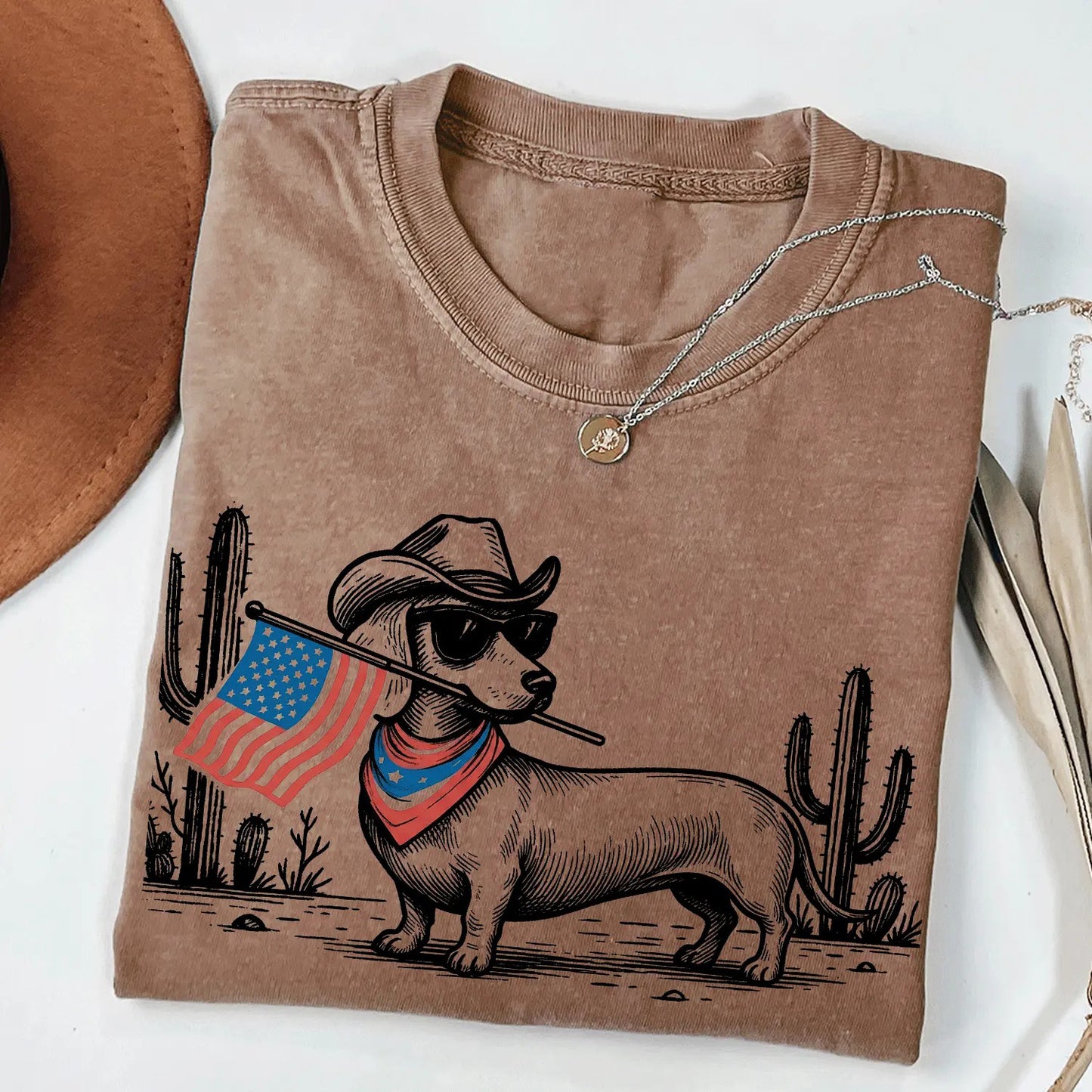 Patriotic Dog Shirt 50+ Dog Breeds Western Cowboy Dog T-Shirt / Sweatshirt / Hoodie