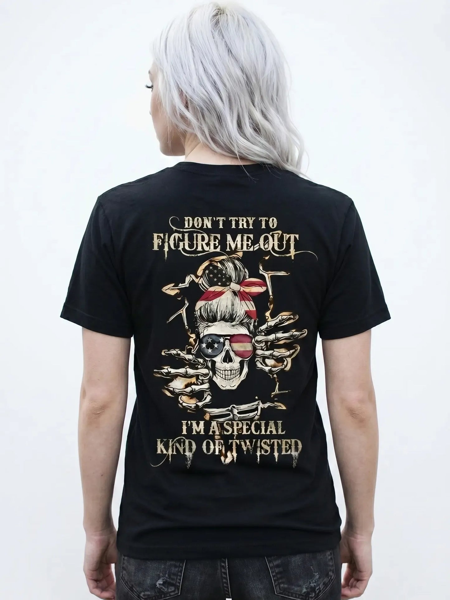 Don't Try To Figure Me Out Skeleton Lady Graphic T-Shirt / Sweatshirt / Hoodie