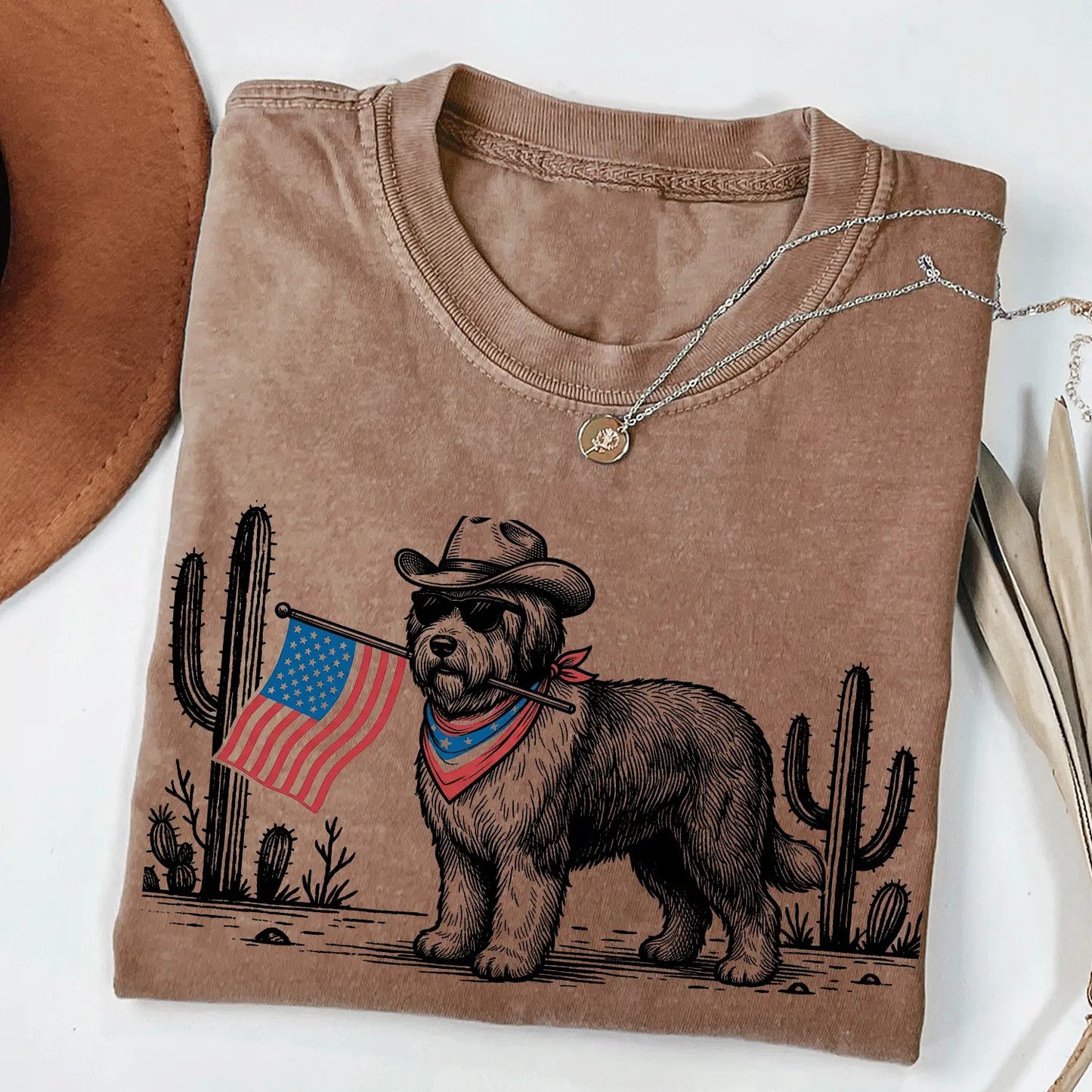 Patriotic Dog Shirt 50+ Dog Breeds Western Cowboy Dog T-Shirt / Sweatshirt / Hoodie