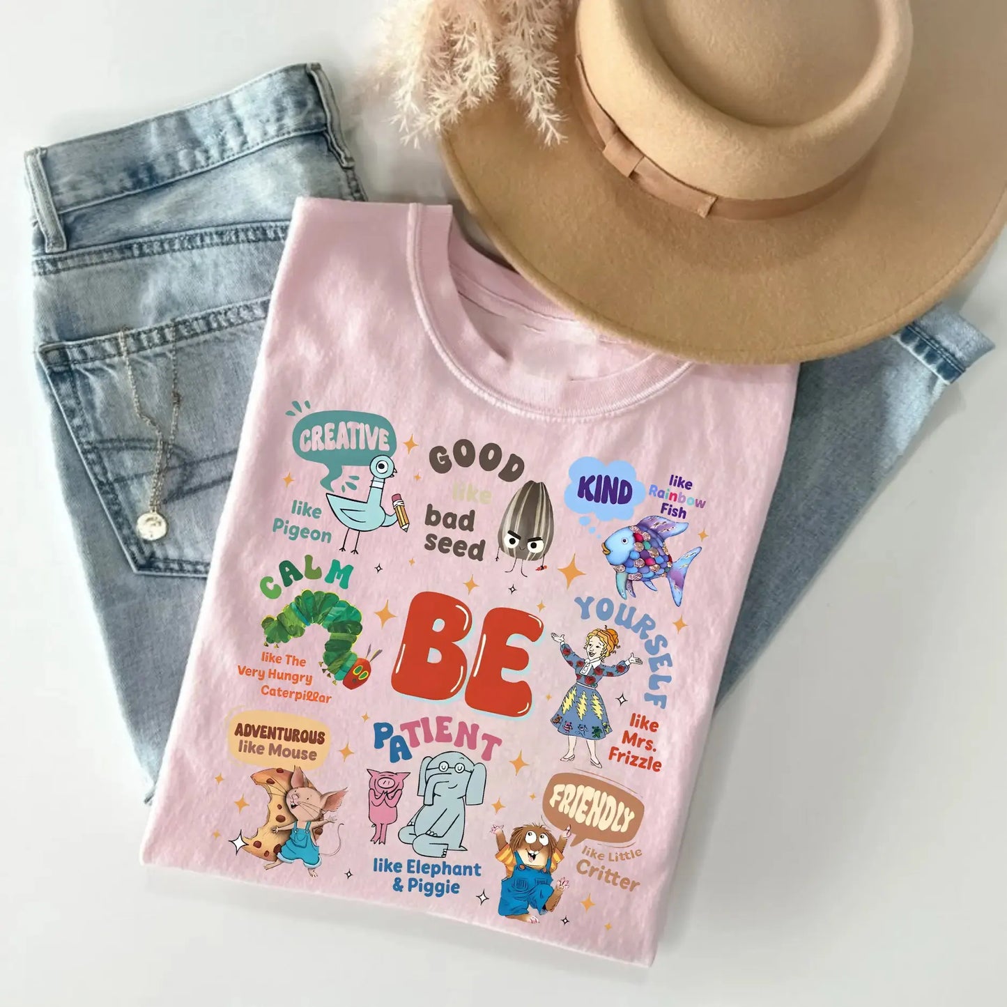 Children’s Character Affirmations Teacher Book Lover Back to School Graphic T-Shirt / Sweatshirt / Hoodie