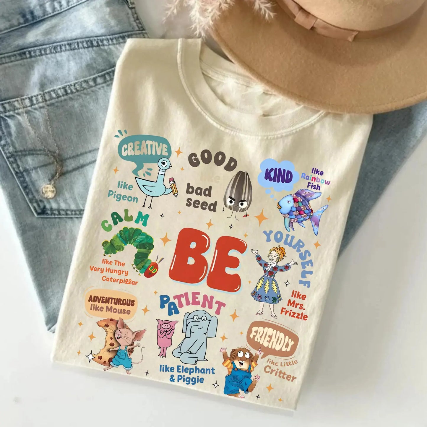 Children’s Character Affirmations Teacher Book Lover Back to School Graphic T-Shirt / Sweatshirt / Hoodie