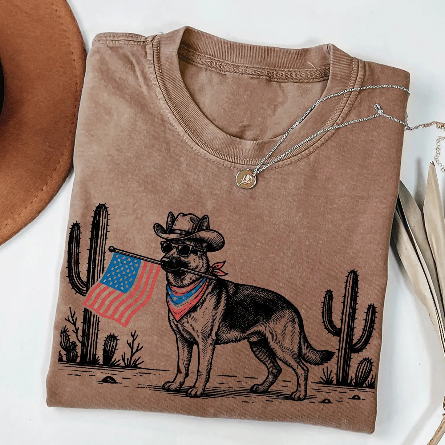Patriotic Dog Shirt 50+ Dog Breeds Western Cowboy Dog T-Shirt / Sweatshirt / Hoodie