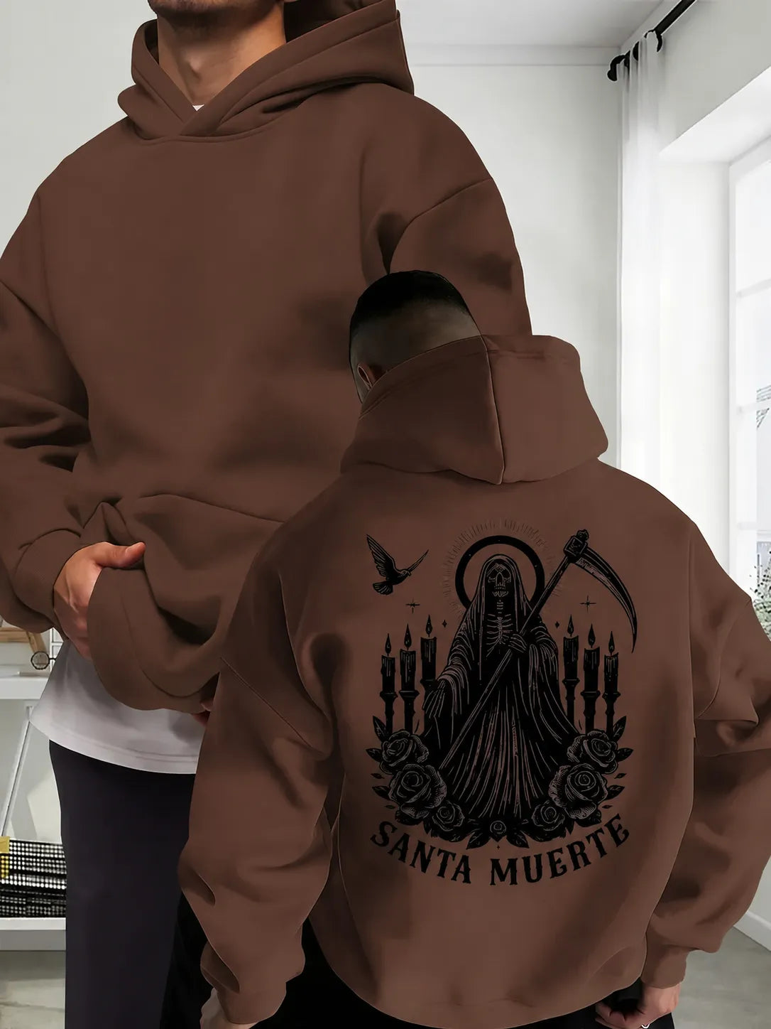 Saint Muerte Skull Rose Print T-Shirt / Sweatshirt / Hoodie