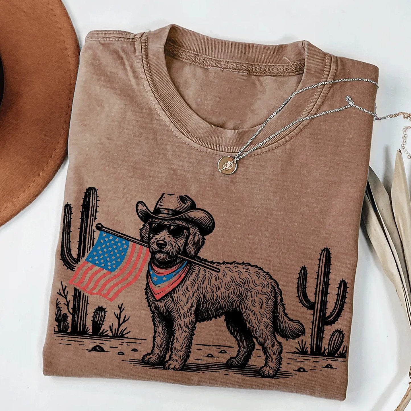 Patriotic Dog Shirt 50+ Dog Breeds Western Cowboy Dog T-Shirt / Sweatshirt / Hoodie