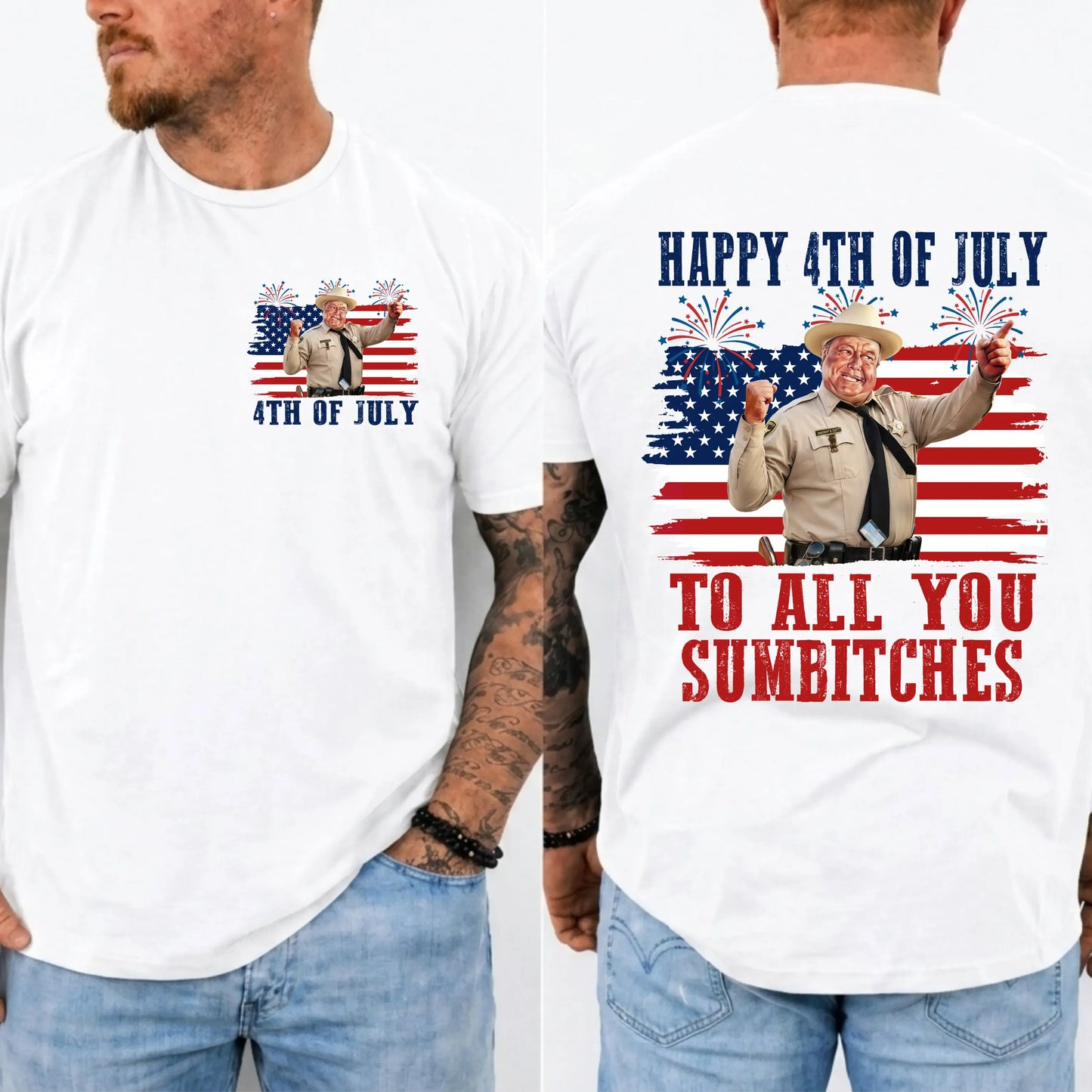 Happy 4th Of July To All You Sumbitches Smokey And The Bandit Movie T-Shirt / Sweatshirt / Hoodie