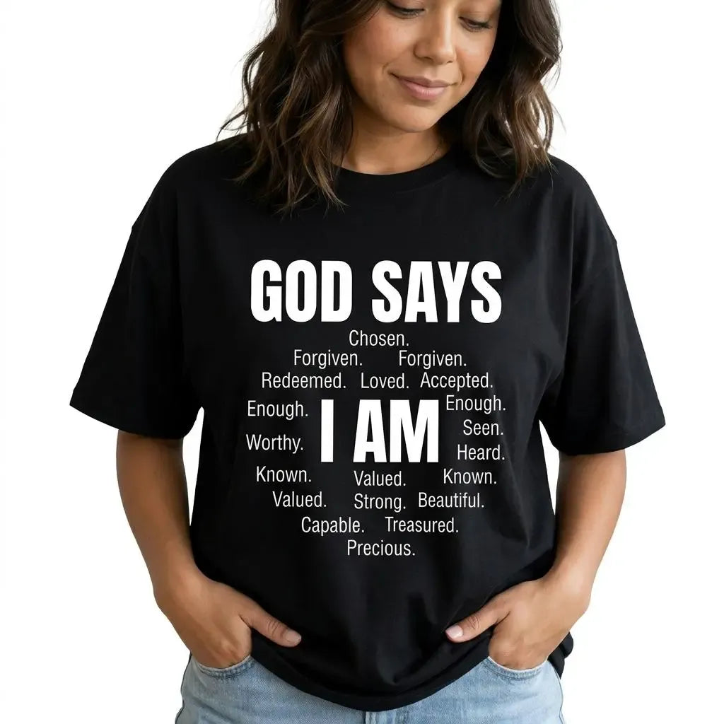 God Says I Am Graphic Inspirational Faith T-Shirt / Sweatshirt / Hoodie