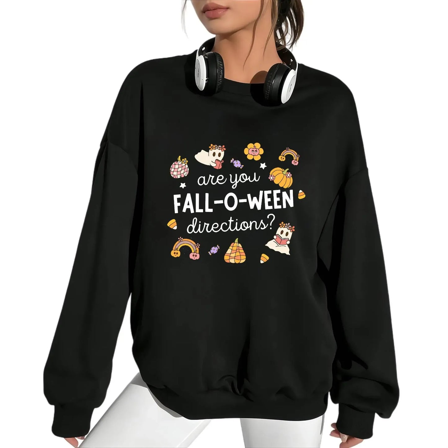 Are You Fall-O-Ween Directions Cute Ghost Pumpkin Halloween Graphic Teacher Gift T-Shirt / Sweatshirt / Hoodie