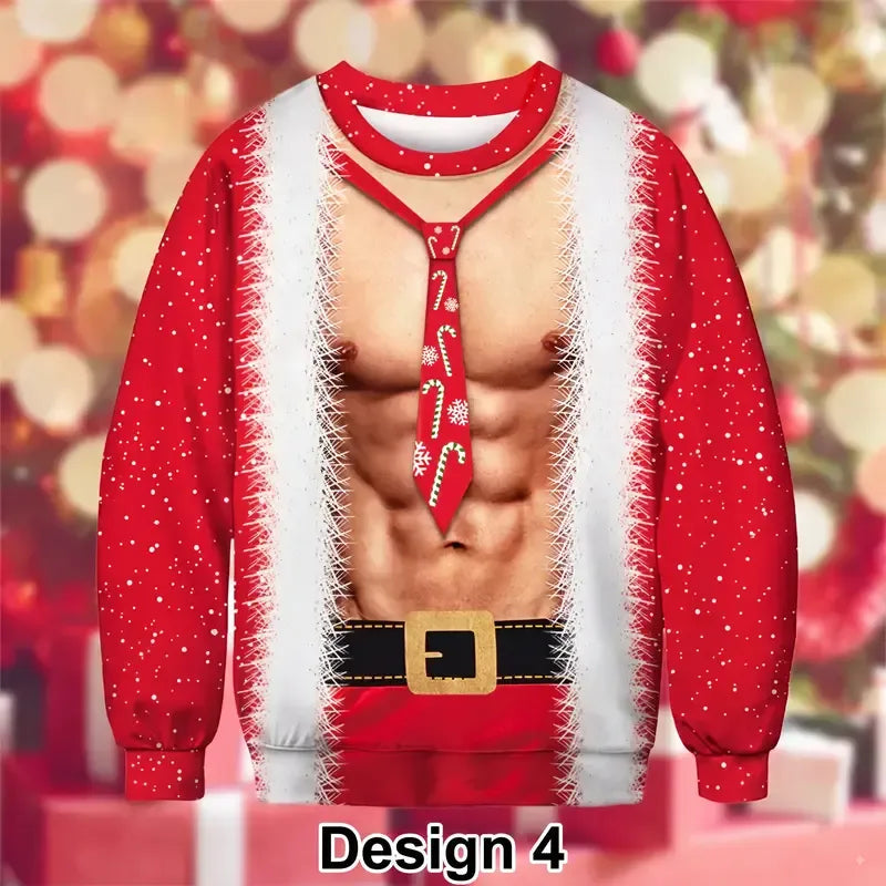Funny Fake Muscle Sexy Body Ugly Christmas Novelty Costume Top