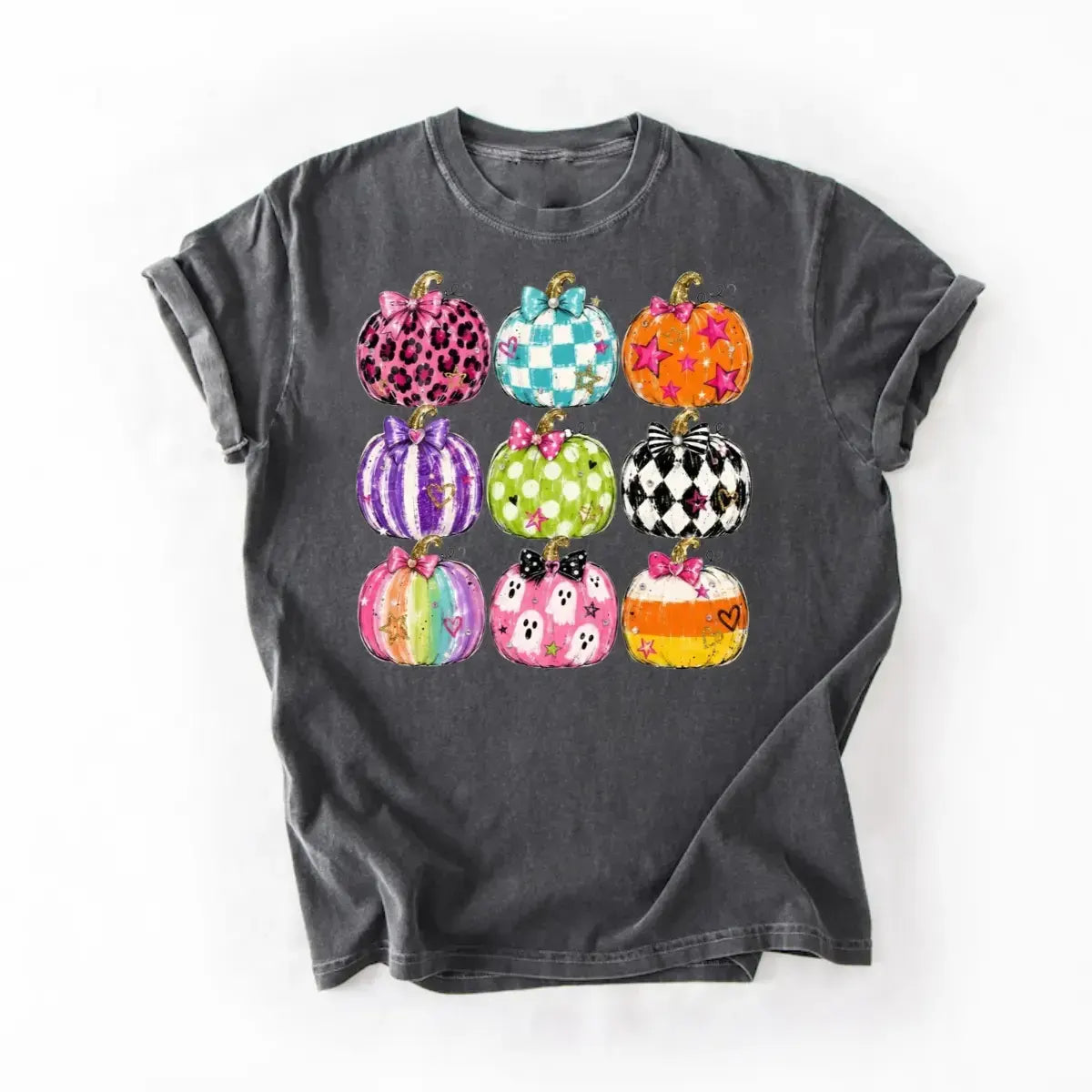 Halloween Pumpkin Cute Spooky Season Colorful Coquette Graphic T-Shirt / Sweatshirt / Hoodie