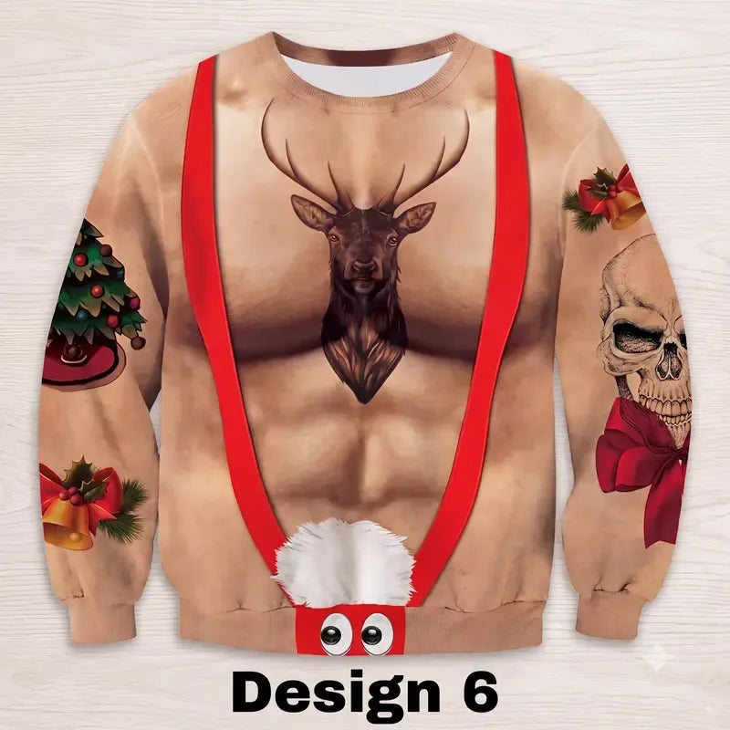Funny Fake Muscle Sexy Body Ugly Christmas Novelty Costume Top
