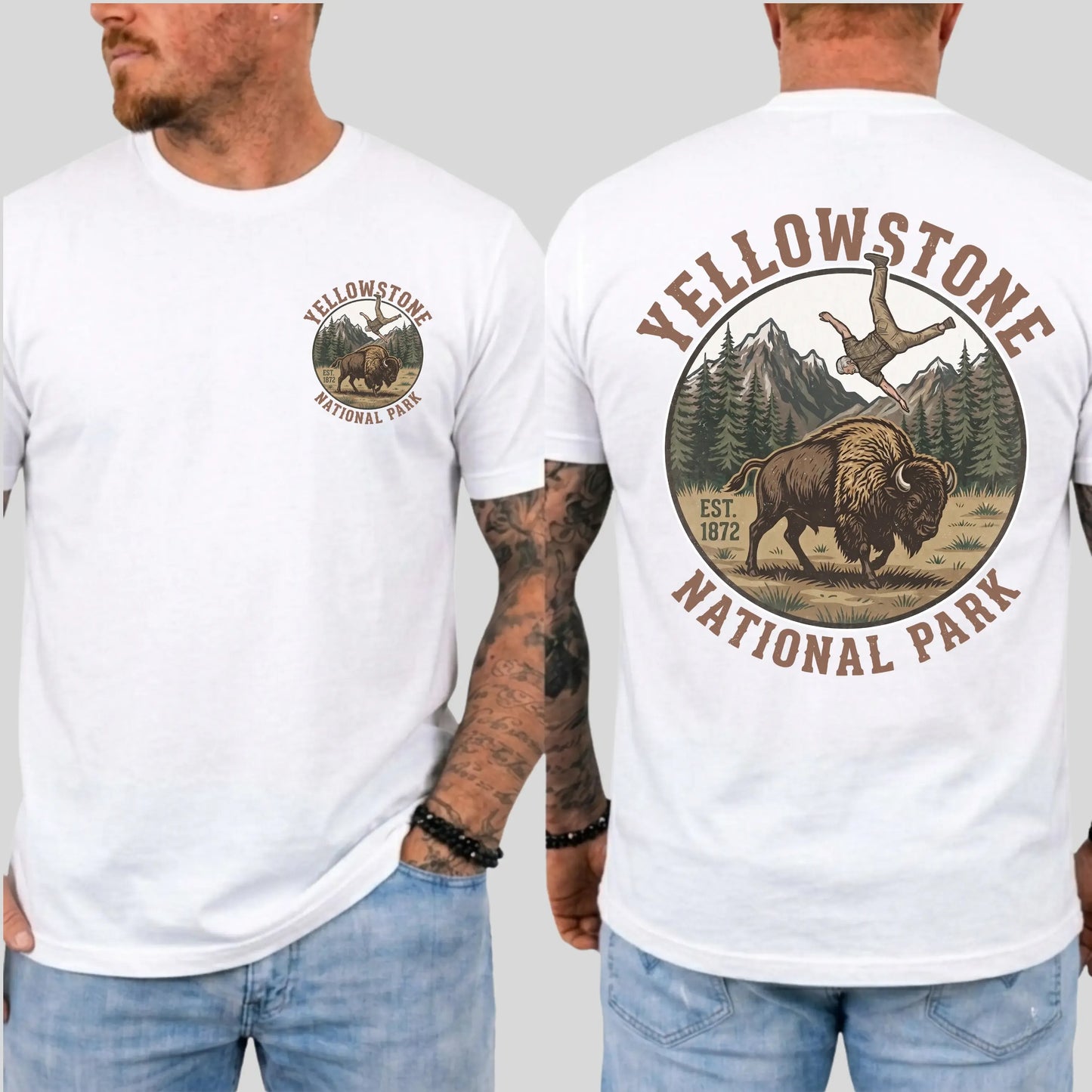 Vintage Yellowstone Bison Funny National Park Graphic T-Shirt / Sweatshirt / Hoodie