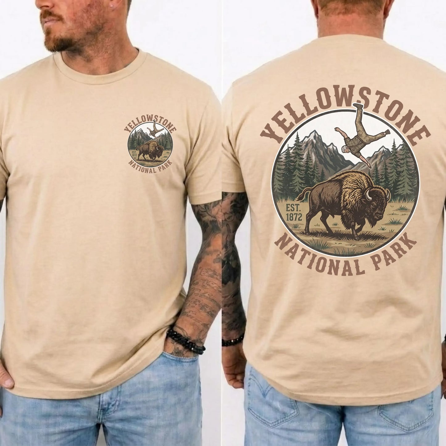 Vintage Yellowstone Bison Funny National Park Graphic T-Shirt / Sweatshirt / Hoodie