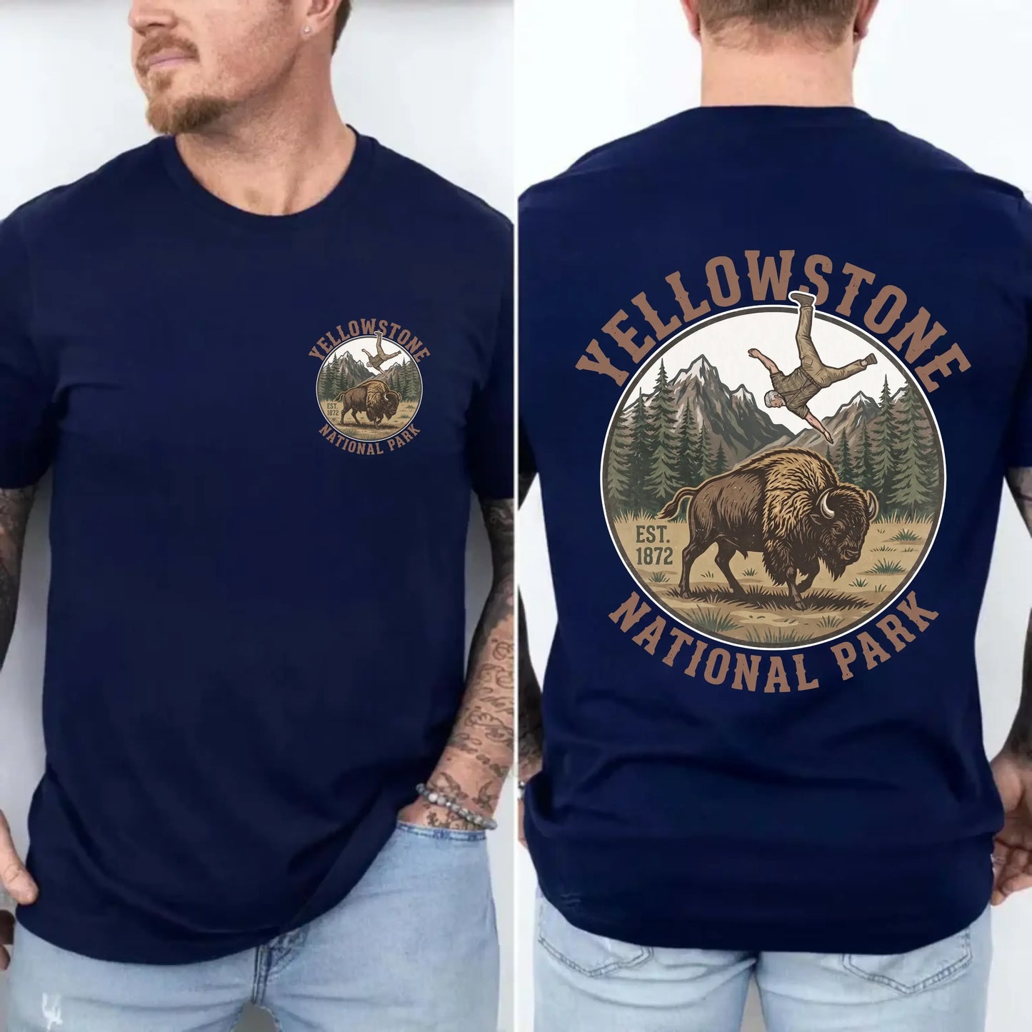 Vintage Yellowstone Bison Funny National Park Graphic T-Shirt / Sweatshirt / Hoodie