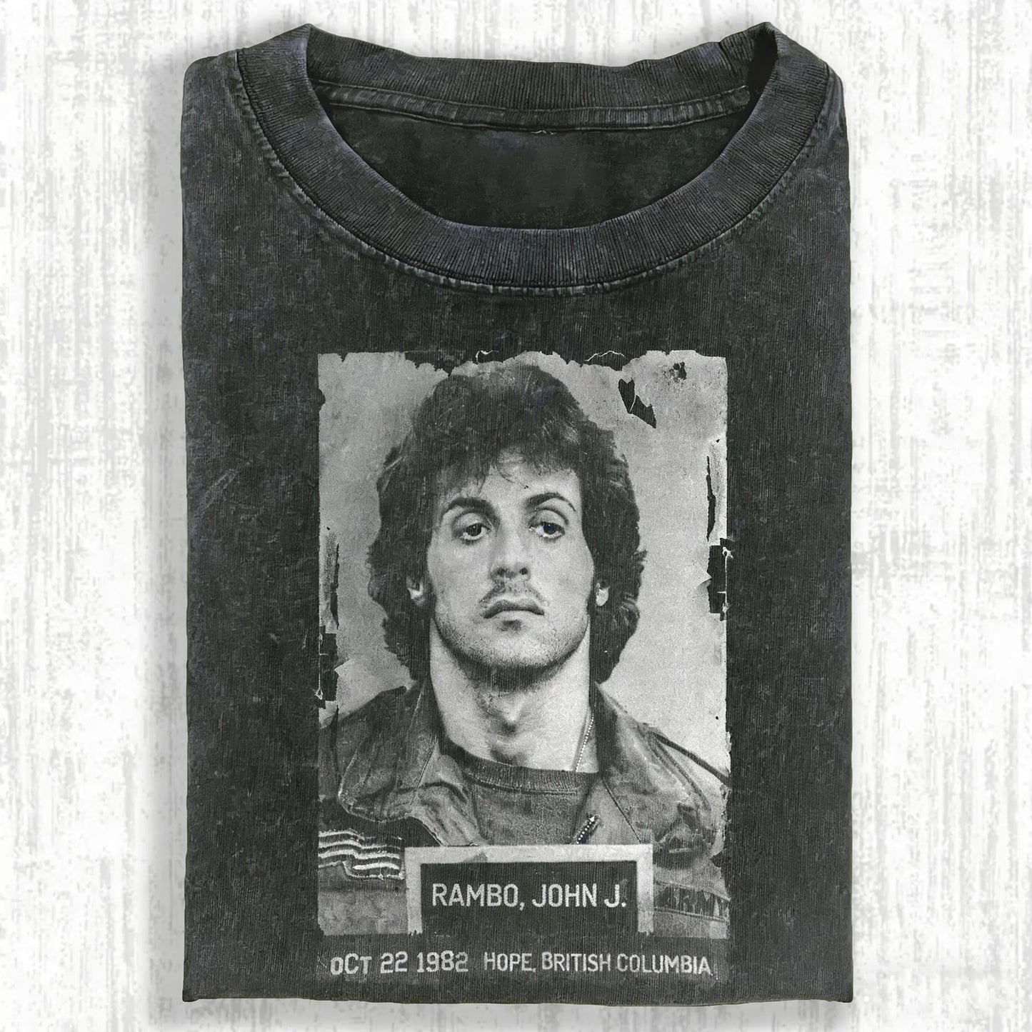 First Blood Vintage Military Mugshot Portrait Graphic T-Shirt / Sweatshirt / Hoodie
