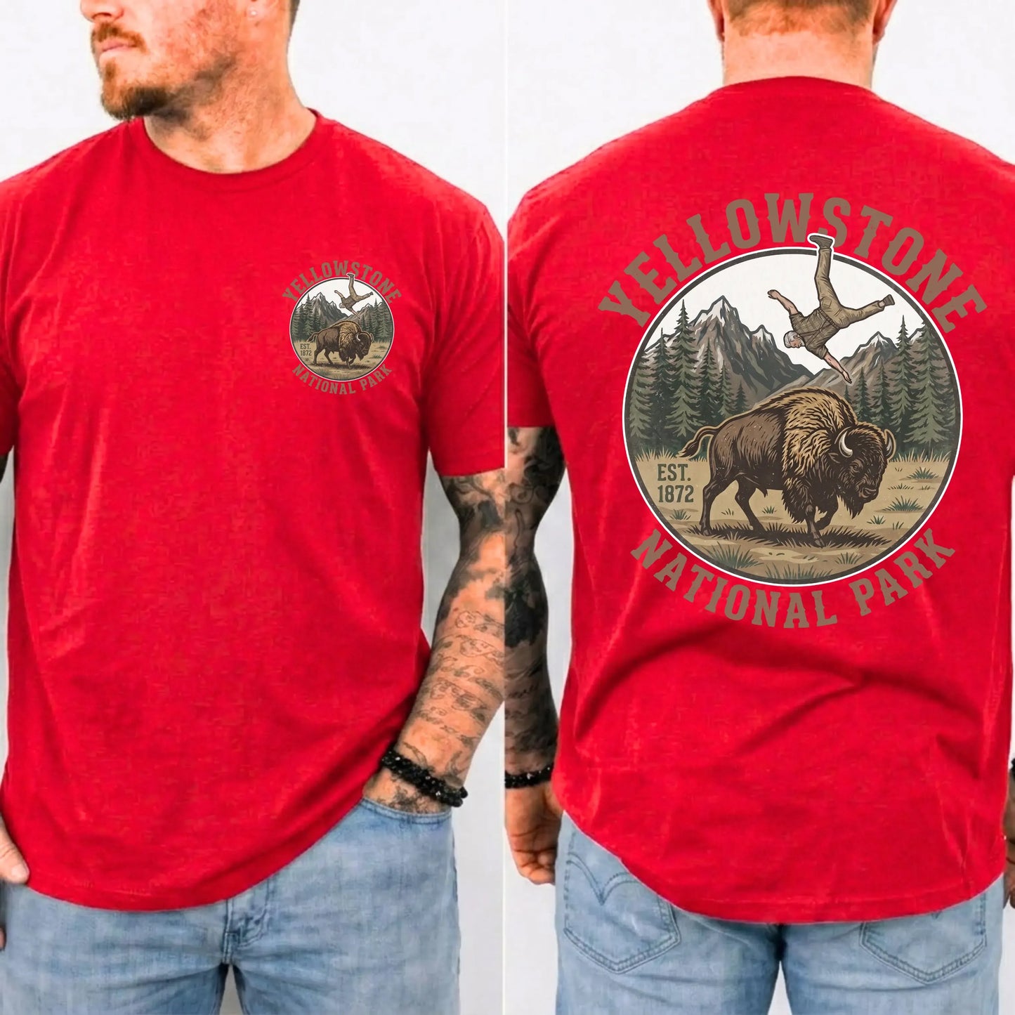 Vintage Yellowstone Bison Funny National Park Graphic T-Shirt / Sweatshirt / Hoodie