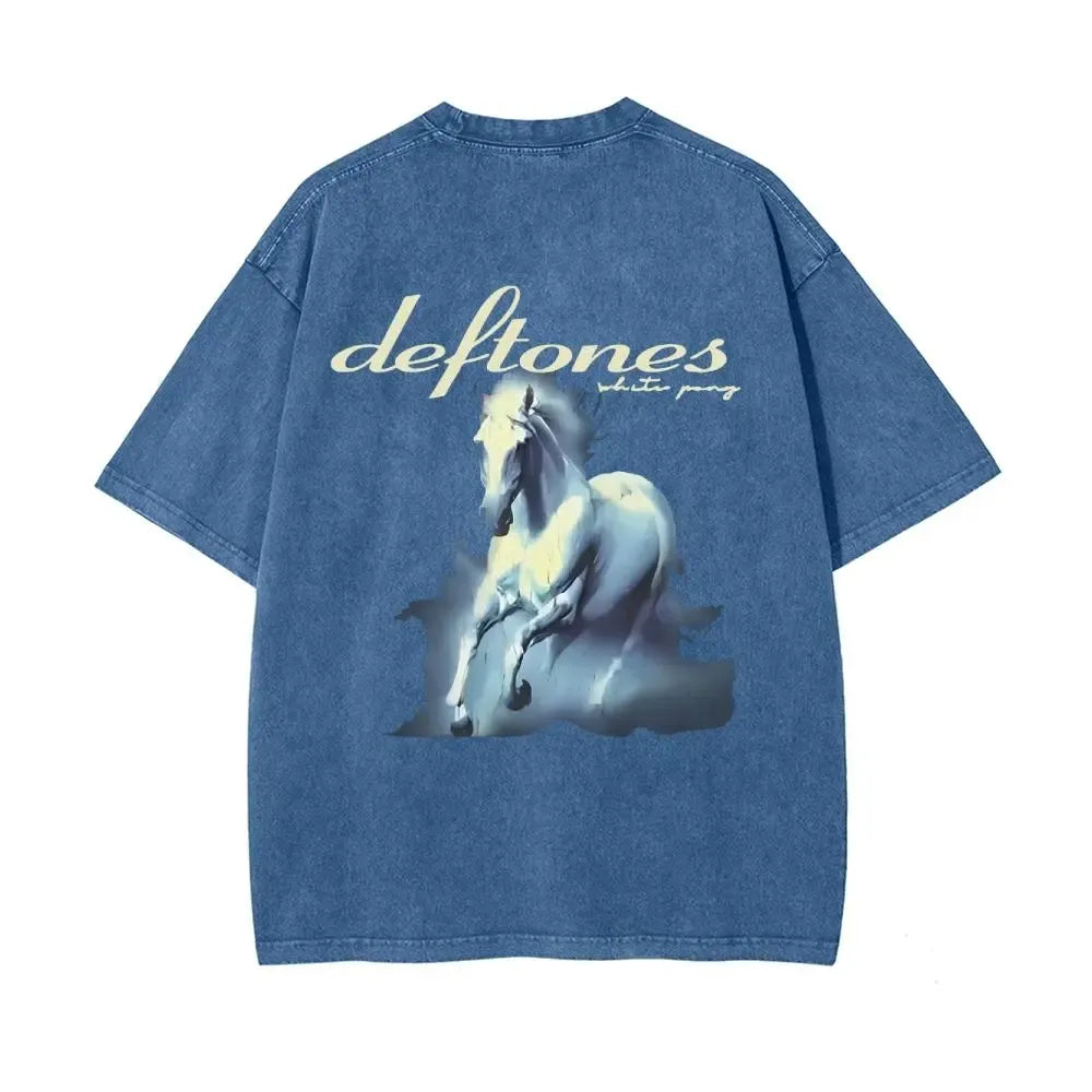 Defto White Pony Running Horse Graphic T-Shirt / Sweatshirt / Hoodie