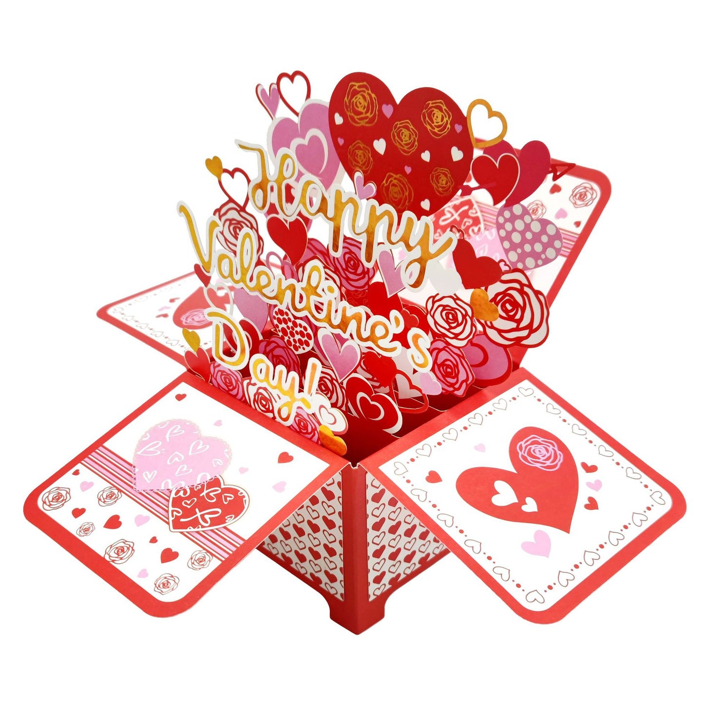 💌 3D Pop-Up Happy Valentine's Day Card – Romantic Floral Heart Surprise Gift Box🎁