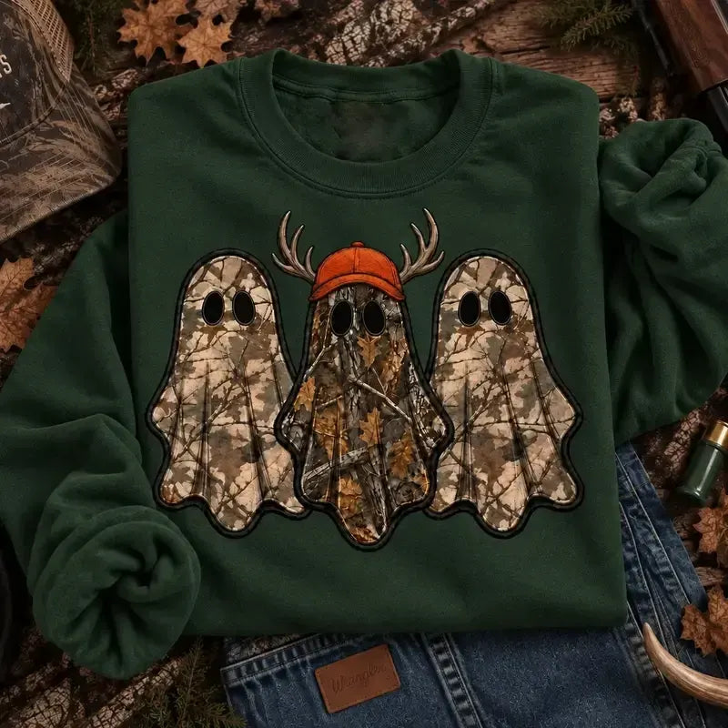 Retro Ghost Hunting Spooky Camo Graphic T-Shirt / Sweatshirt / Hoodie
