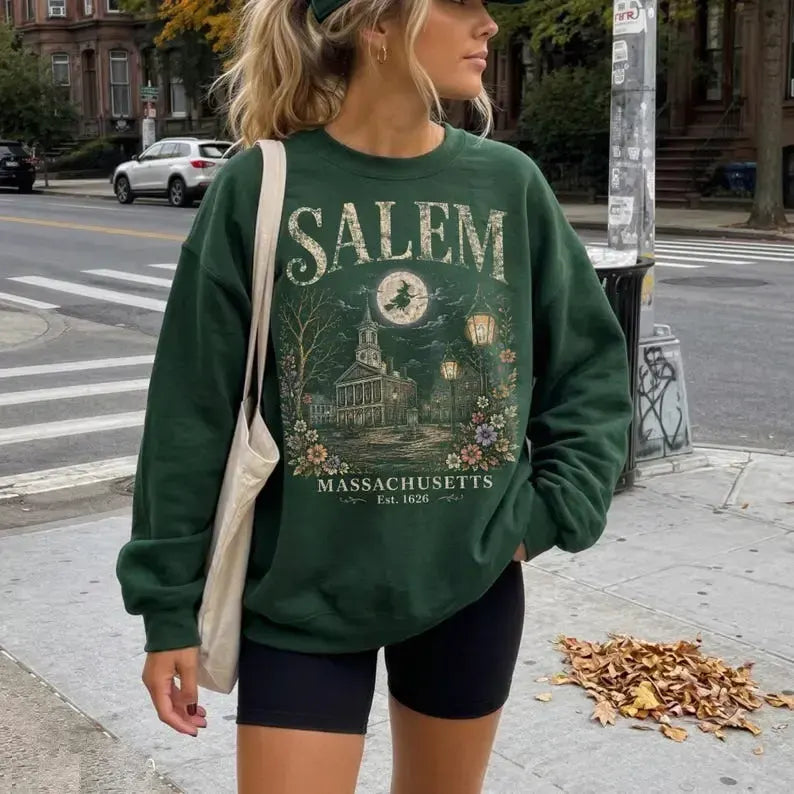 Salem Massachusetts Vintage Witch City Halloween Graphic T-Shirt / Sweatshirt / Hoodie