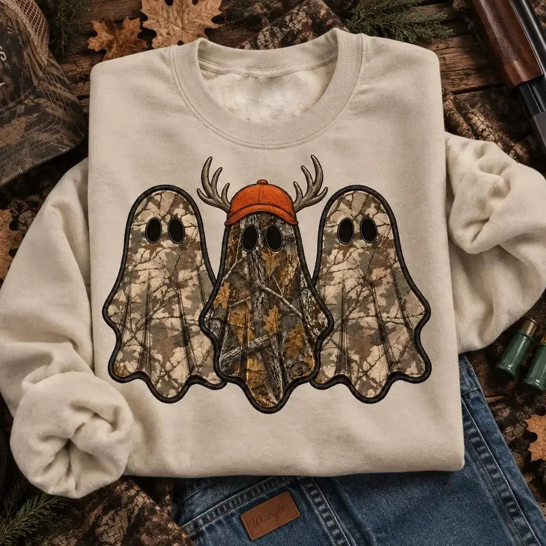 Retro Ghost Hunting Spooky Camo Graphic T-Shirt / Sweatshirt / Hoodie