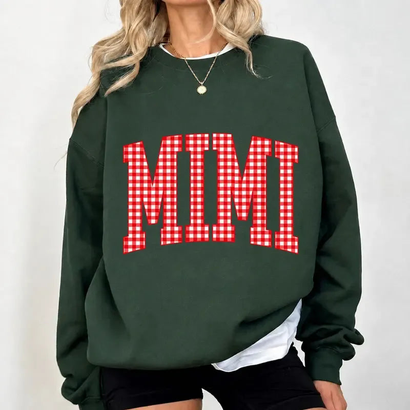 Customize MAMA Gingham Christmas T-Shirt / Sweatshirt / Hoodie