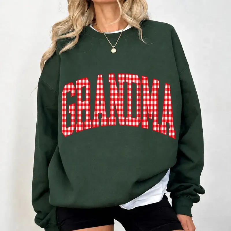 Customize MAMA Gingham Christmas T-Shirt / Sweatshirt / Hoodie