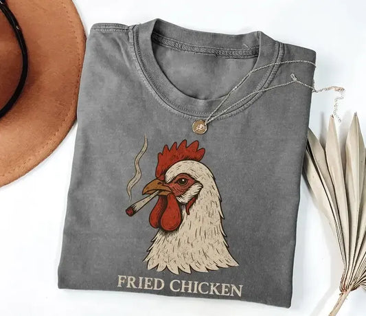 Funny Fried Chicken Smoking Rooster Sarcastic Dark Humor T-Shirt / Sweatshirt / Hoodie