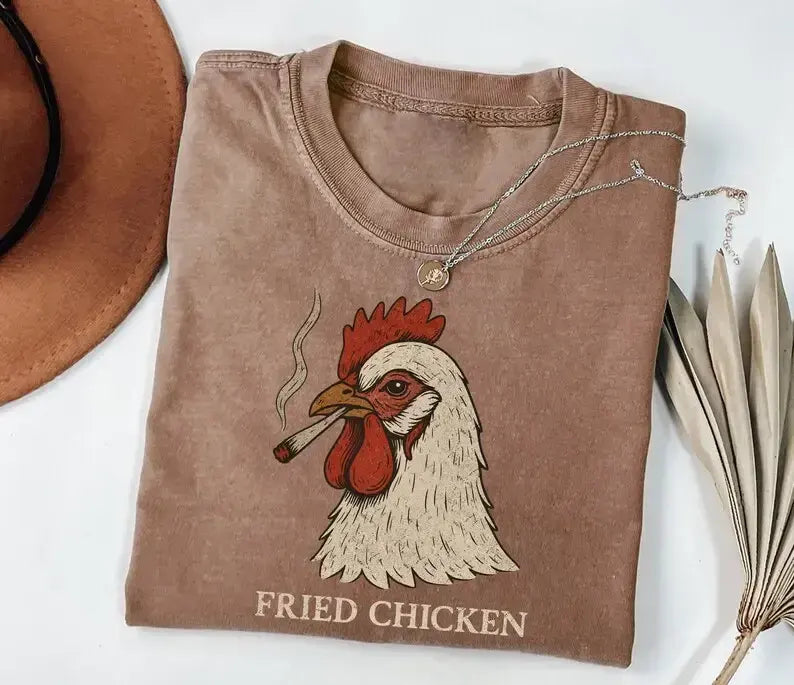 Funny Fried Chicken Smoking Rooster Sarcastic Dark Humor T-Shirt / Sweatshirt / Hoodie